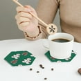 thumbnail image 6 of Bingfone Vintage Gingerbread Snowman Cookies Leather Drinks Coasters With Set Of 6,Suitable For Home Kitchen,Coffee Cup Coasters Home Gift, 6 of 9