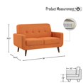 thumbnail image 3 of OakvillePark Darcel Textured Fabric Upholstered Living Room Loveseat, Orange, 3 of 4