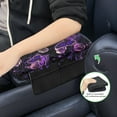 thumbnail image 6 of Renewold Butterfly Rose Violet Car Center Console Armrest Cover Soft Armrest Cover Lid Non-slip Middle Console Cover with Side Storage Pocket for Car Seat Organizer Universal Fit, 6 of 9