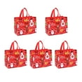 thumbnail image 2 of 5Pcs Large Christmas Gift Bags with Handles, Reusable Christmas Grocery Tote Bags for Christmas Holiday Gift Groceries Shopping Xmas Party Supplies (A), 2 of 3