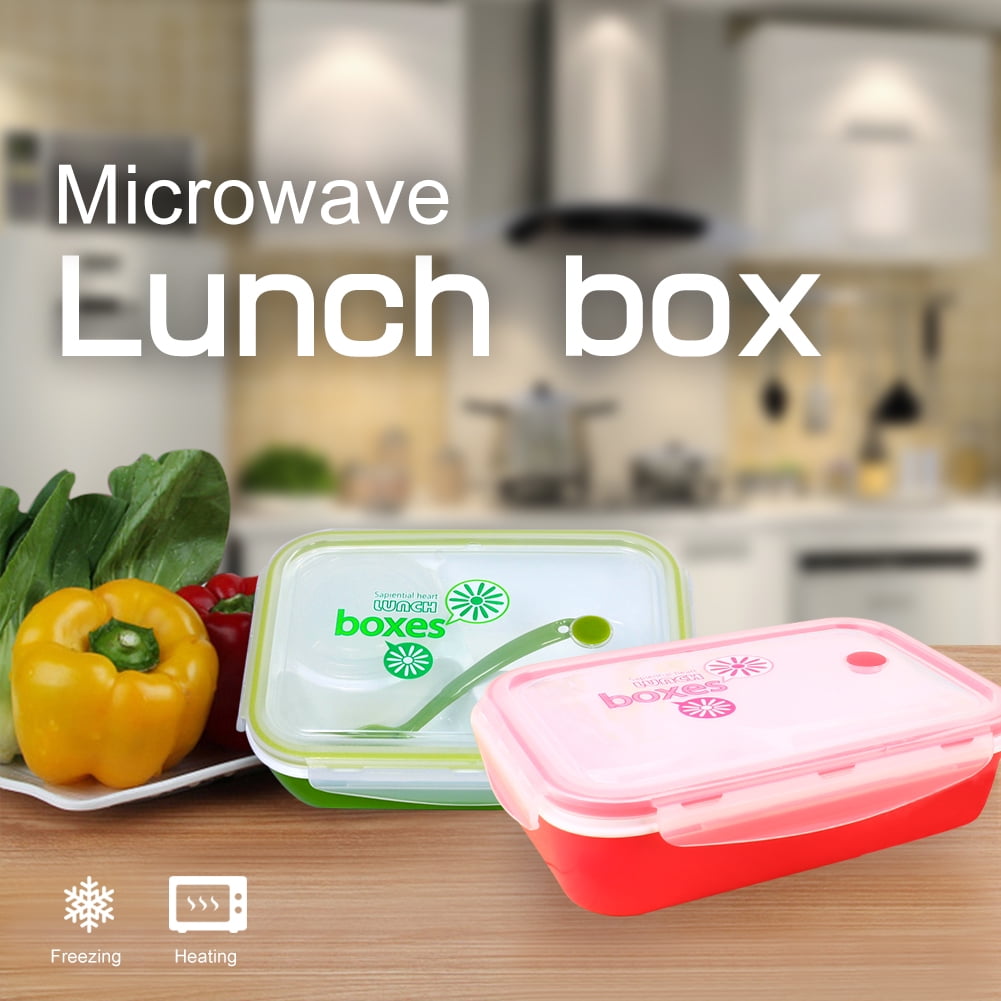 WALFRONT Lunch Box Food Container 4 Compartments Storage Bento