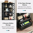 thumbnail image 5 of Tribesigns 2 Drawer File Cabinet with Bookshelf, Tall Vertical Filling Cabinet for Letter/Legal/A4 Size File, Printer Stand with Storage Shelves Home Office, Black, 5 of 5