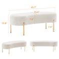 thumbnail image 2 of Andeworld Upholstered Ottoman Bench Seat with Gold Legs,Sitting Bench Living Room Bench for Bedroom Indoor Benches(White), 2 of 4