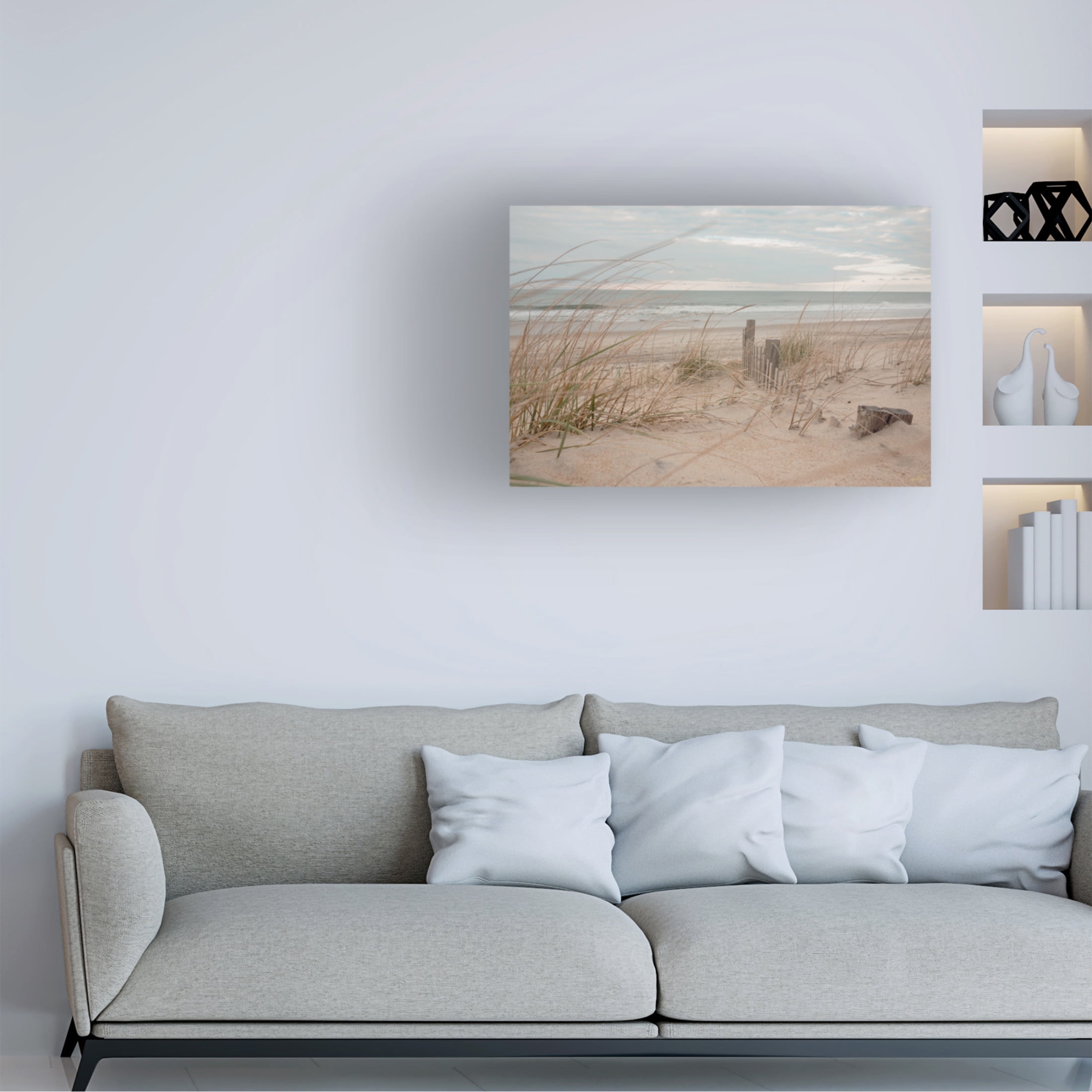 Canvas Wall Art - Life BeautifuLEE 'The Secret Morning Beach' Wall Art for Living Room, Bedroom, or Office Décor by Trademark Fine Art - 32 x 22 Inches