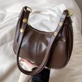 thumbnail image 3 of Women Shoulder Bag Adjustable Strap Crescent Bag Pu Leather Bag For Work Decor Bag (Coffee), 3 of 10