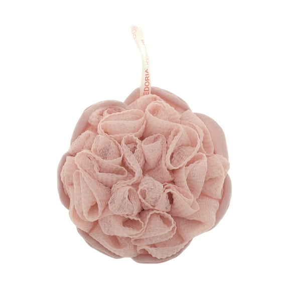 Unique Bargains 1 Pc Bath Shower Loofah Sponge Body Puffs for Bathroom 5.91"x5.12" Pink