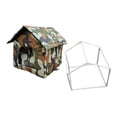 thumbnail image 3 of S SERENABLE Maison pour Chat Errant Abri pour Chat Conception de Rideau de Porte Fournitures pour Animaux Boucle Inférieure Imperméable Coupe-Vent Abri Errant Imperméable S, 3 of 9