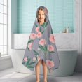 thumbnail image 6 of Pioneer Flower Floral Print Pattern Hooded Bath Towel，50"x30" for Ages 3 To 12 Kids, Quick Dry Lightweight Soft Microfiber Hood Beach Towel Cover Up for Kids, 6 of 7