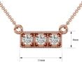 thumbnail image 5 of SuperJeweler 1/4 Carat Moissanite Three Stone Necklace in 14 Karat Rose Gold, 18 inches for Women, 5 of 6