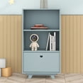 thumbnail image 2 of Wood Bookshelf Storage Bookcase with Drawer,Children's Cabinet Organizer with Open Shelves,Freestanding Storage Bookcase for Playroom,Bedroom,Nursery School,Blue, 2 of 6