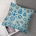 thumbnail image 7 of Compass Decorative Throw Pillow Case  Various Nautical with Seagulls Anchor Sailor Knot and Helm Sailor Theme, Cushion Cover for Couch Living Room Car,  Mint Green Blue, 7 of 7