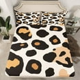 thumbnail image 2 of jejeloiu Cute Leopard Print Bed Sheets,Cartoon Cheetah Pattern King Sheets,Beige Black Brown Sheet Set For Adults,Ultra Soft Home Decor,4 Pieces, 2 of 7