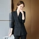 thumbnail image 5 of Traje de mujer de largo medio alto, sencillo, cruzado, de manga larga, con diseño de abanico de diosa, chaqueta ajustada, 5 of 6