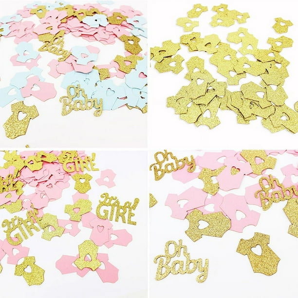 Bebé bienvenido a la escuela ropa colorida pequeña decoración de escritorio confeti baby shower papel de regalo
