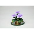 thumbnail image 3 of Ceramic Violet Flowers on Glass Base Figurine, Gift for Her, Gift for Mom, Home Decor, 3 of 3