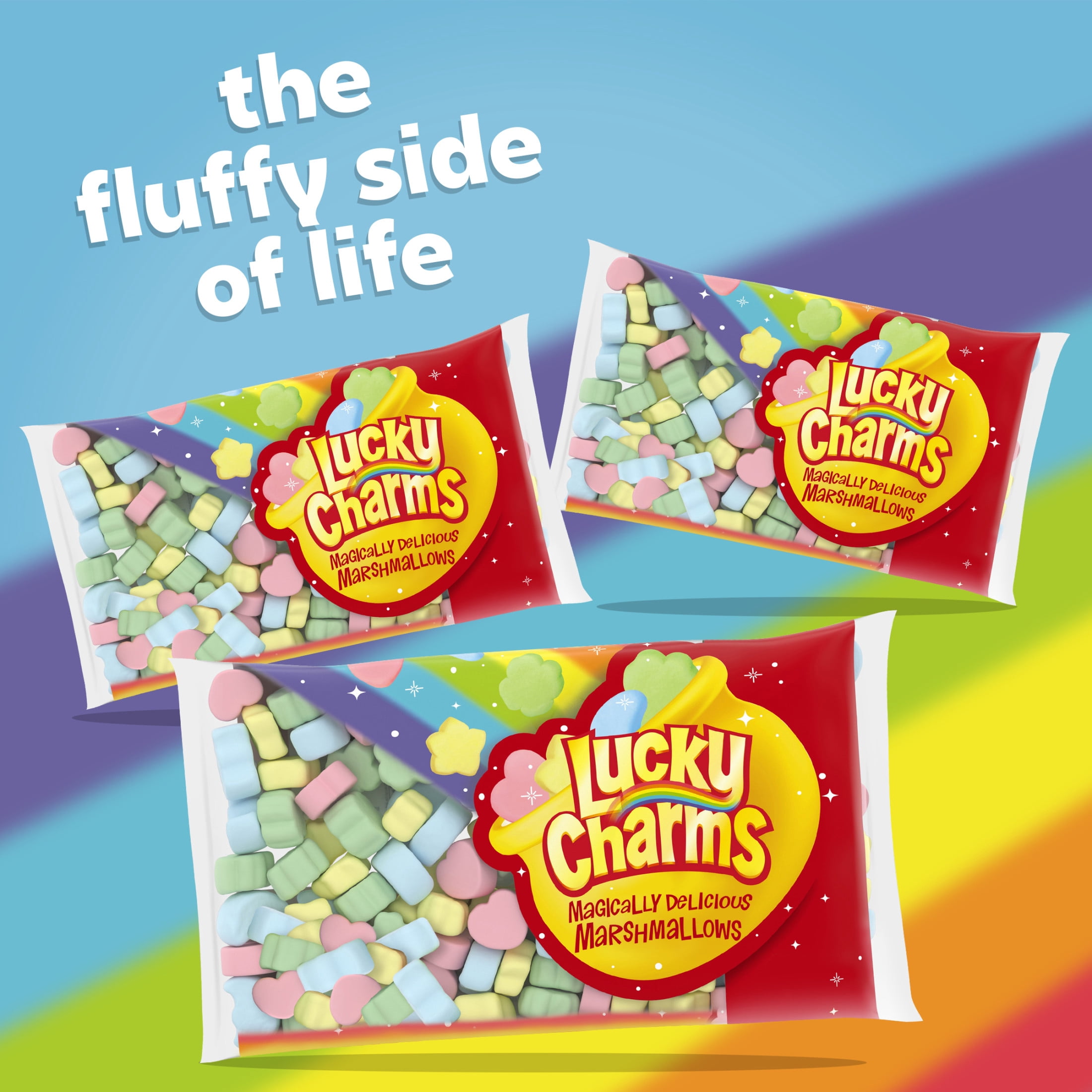 (2 pack) Jet-Puffed Lucky Charms Shaped Magically Delicious Marshmallows, 7 oz Bag
