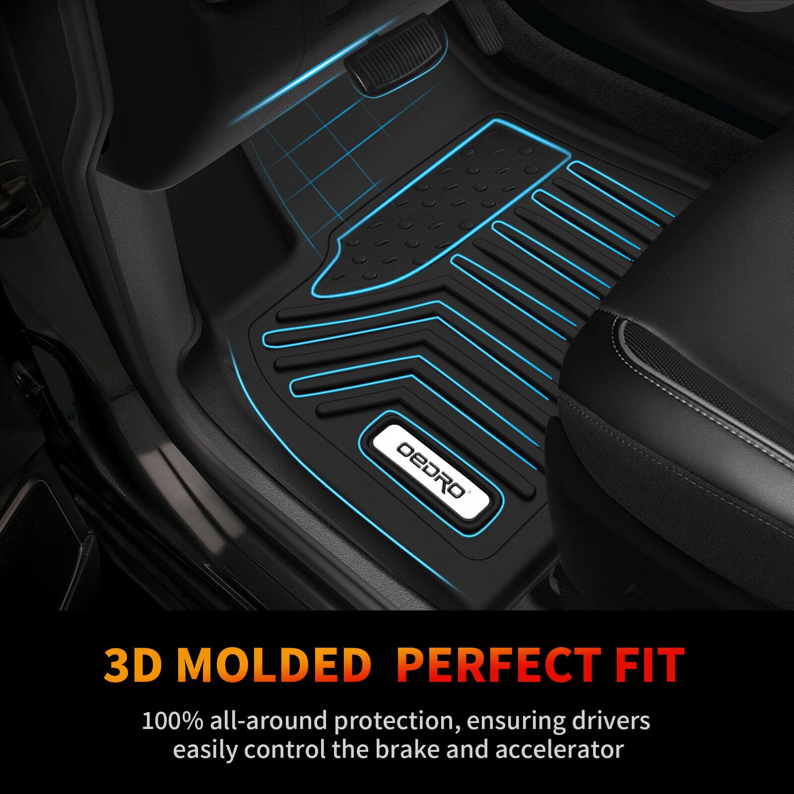 RVNI Floor Mats for Honda CR-V 2023-2024/Hybrid TPE Floor Liners 1st and 2nd Row Full Set Liners