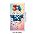 thumbnail image 3 of Welcome Back Banner Colorful Confetti Balloons Decorative Background Party Supplies Event Backdrop Celebration Welcome Banner Photography Props, 3 of 4