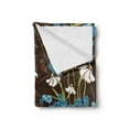 thumbnail image 2 of Brown and Blue Soft Flannel Fleece Throw Blanket, Daffodils Cornflowers Pattern Nature Inspired Floral Bouquet Design, Cozy Plush for Indoor and Outdoor Use, 50" x 60", Brown Blue Green, by Ambesonne, 2 of 5