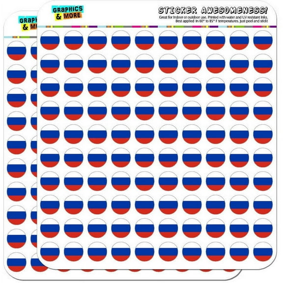 Russia National Country Flag 200 1/2" (0.5") Planner Calendar Scrapbooking Crafting Stickers