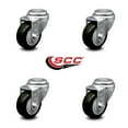 thumbnail image 2 of 3 Inch Black Polyurethane Wheel Swivel Bolt Hole Caster Set Service Caster Brand, 2 of 2