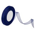 thumbnail image 1 of Unique Bargains 0.6 Inch x 50 Yard Organza Ribbon, Gift Wrapping Ribbon for Bouquet Cake Invitations Card Decoration, Navy Blue, 1 of 7
