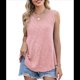 thumbnail image 1 of Camisetas Sin Mangas para Mujer, Túnicas Básicas de Verano, Ropa Suave, Conjuntos Casuales de Moda 2025. Rosa XL, 1 of 10