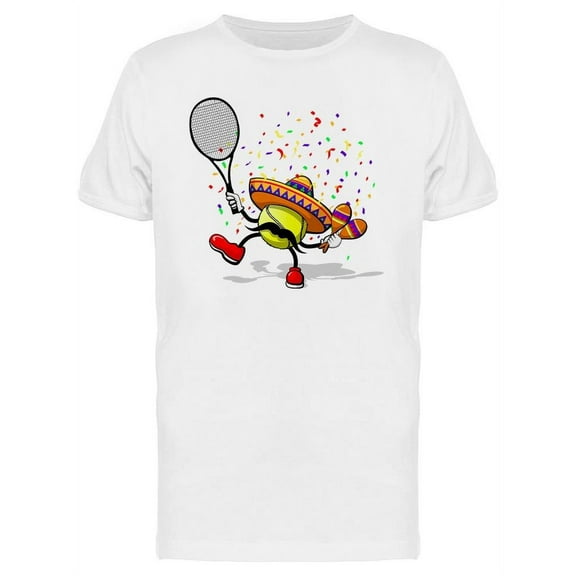 Tennis Ball With Sombrero T-Shirt Men -Image by Shutterstock, Male Large
