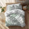 thumbnail image 2 of Green Octopus Duvet Cover Set Twin Size Coral Shell Ocean Starfish Marine Life Soft Lightweight Comforter Covers 4 Piece Bedding Set with 1 Duvet Cover 1 Bed Sheet & 2 Pillow Shams, 2 of 8
