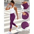 thumbnail image 3 of NELEUS Womens High Waist Capri Yoga Leggings Cropped Pant for Workout with Two Pockets,Purple,US Size XL, 3 of 11