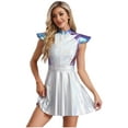 thumbnail image 2 of Hansber Costume pour Femmes Alien Halloween Cosplay Robe Disco Danse Holographique Astronaute Robe Spatiale Bleu m, 2 of 7