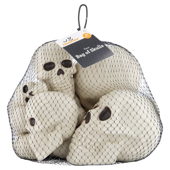 Faux Bag of Skulls, 21 Pieces, Halloween by Way To Celebrate