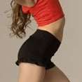 thumbnail image 3 of Hotiary Girls Athletic Ruffle Shorts Stretch Shorts Kids High Waisted Yoga Dance Gymnastics Shorts Black for 6-14Y, 3 of 8