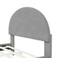 thumbnail image 3 of Full Size Platform Bed Frame with Semi-Circle Shaped Upholstered Headboard, Metal Legs Modern Bed Frame, 3 of 7