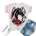 thumbnail image 3 of successthop Women's Summer Tops Pink Shirt Horse Rodeo Western Funny Top Crew Neck Tshirt Short Sleeve Tees Blouse Y2k Clothing, 3 of 4
