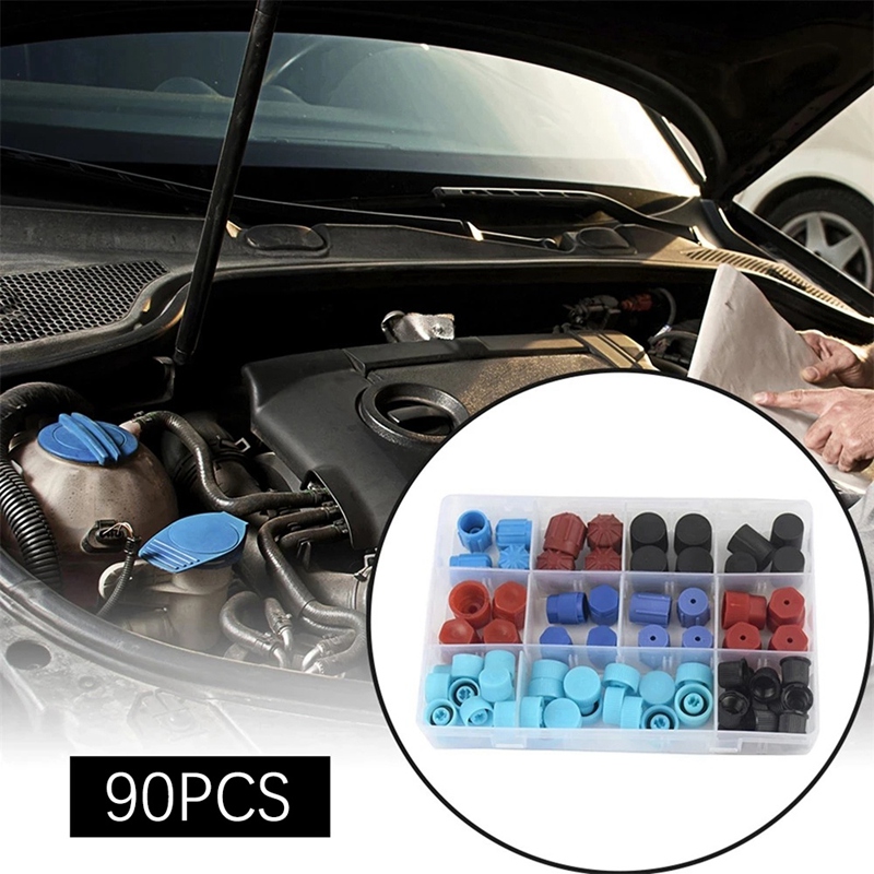 90Pcs Car Air Conditioner Repair Kit Car R134A R12 High and Low