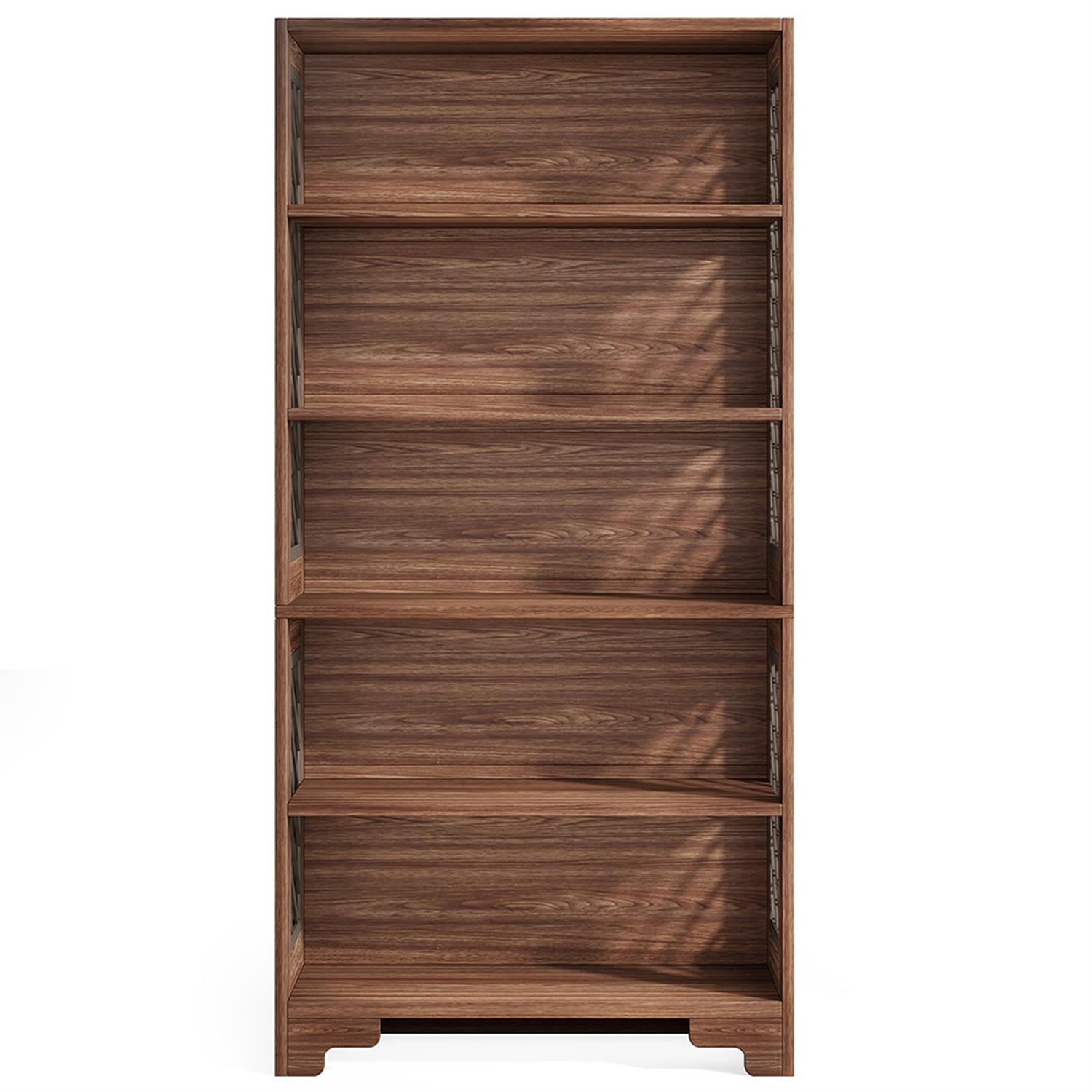 Demi Bonn 6 Tier Bookcase with Storage Drawer, Wood Bookshelf Storage Organizer, 71" Tall Display Standing Shelf Unit for Bedroom, Living Room, Brown