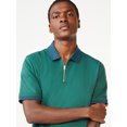 thumbnail image 4 of Free Assembly Men's Tipped Stretch Pique Zip Polo Shirt with Short Sleeves, 4 of 6