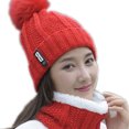thumbnail image 3 of Minnieouse Nuevos sombreros de invierno para mujer, gorro de lana de terciopelo cálido para mujer, gorro de punto a prueba de viento para Sombreros rojo, 3 of 6