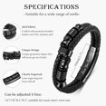 thumbnail image 6 of VNOX Leather Bracelets Mens Gifts Jewellery - To My Soulmate Bracelet Handsome Premium Leather Black Stainless Steel Magnetic Clasp Cuff Bangle for Valentine'S Day Graduation for Boyfriend, 6 of 6