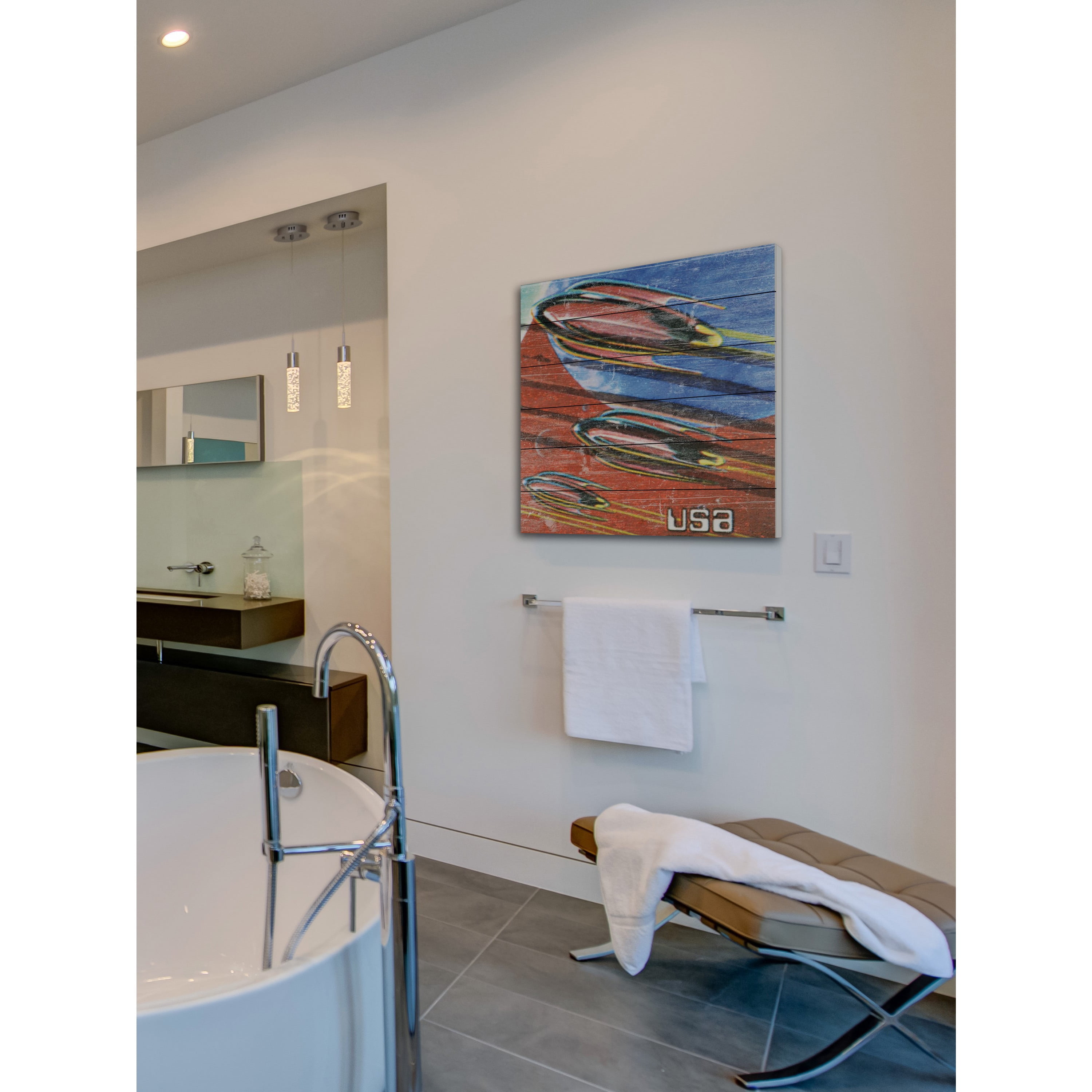 Marmont Hill - "Rockets in Space" Painting Print on White Wood