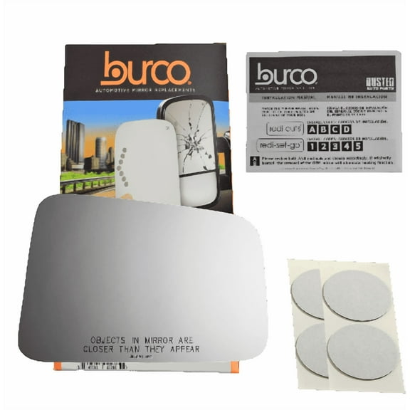 Burco Side View Mirror Replacement Glass with Motor Mount Plate - Clear Glass - 5261RSG