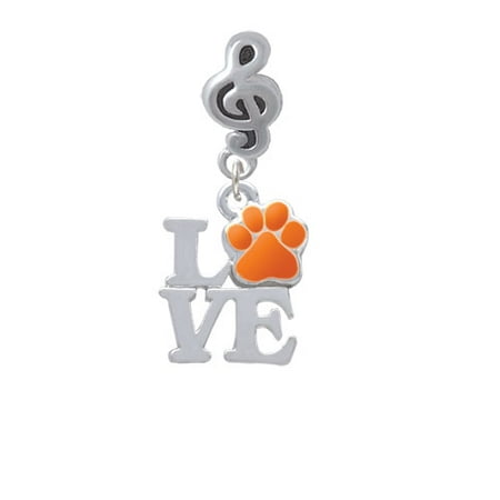 Love with Orange Paw - Clef Note Charm Bead