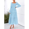 thumbnail image 3 of Vestido PRETTYGARDEN 2025 Floral Bohemio de Manga Larga XL, 3 of 8