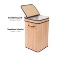 thumbnail image 2 of BirdRock Home Bamboo Square Laundry Hamper with Lid and Cloth Liner - Natural, 2 of 9