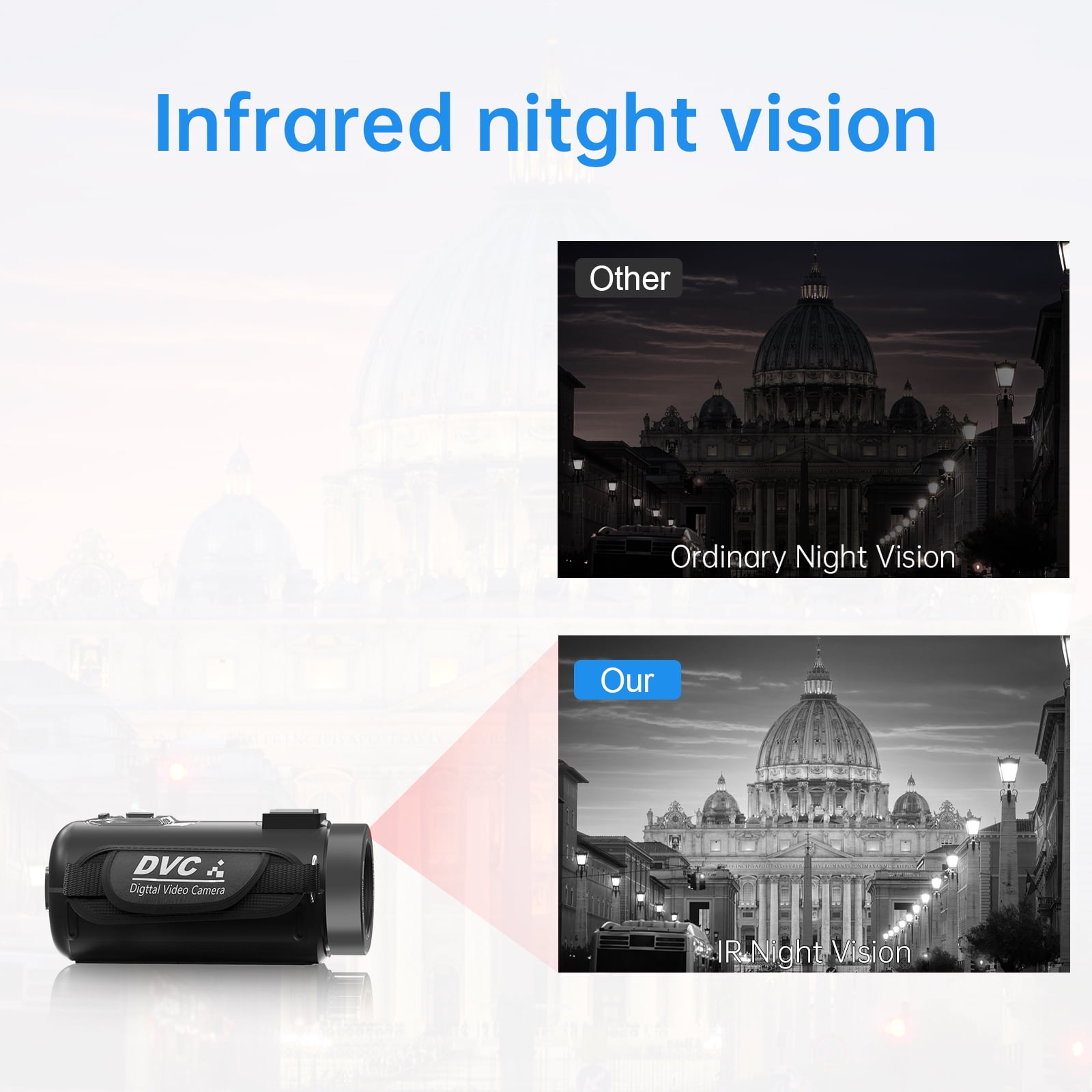 Saneen Video Camera Camcorder Full HD 1080P 24MP IR Night Vision Vlogging Camera for YouTube 18X Digital Zoom 3.0 Inch 270 Degree Rotation Touch Screen with Tripod & Battery