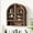 Arched Doors-Brown Oak, variant on EYYTHUNG Bathroom Wall Cabinet, Medicine Cabinets with Arched Acrylic Door, Over Toilet Storage Cabinet with Adjustable Shelf, White