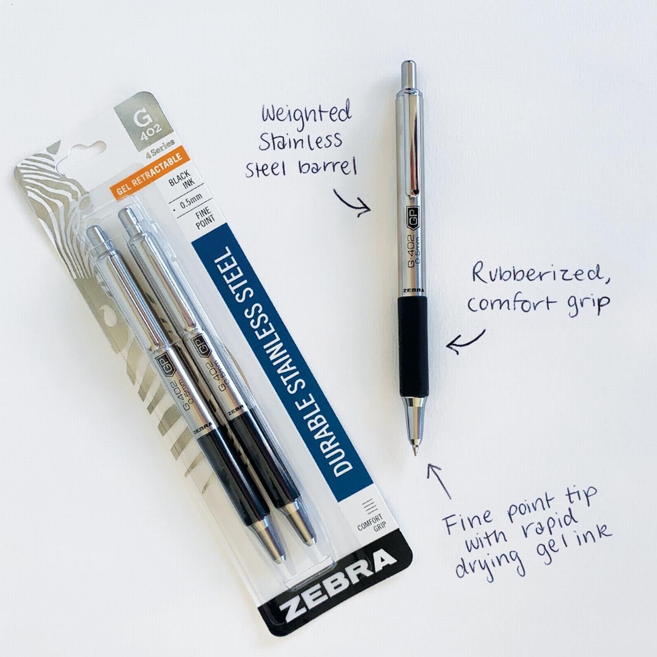 Zebra Pen G-350 Gel Pen - 0.7 mm Pen Point Size - Refillable - Cobalt Blue, Black Gel-based Ink - Metal Barrel - 1 / Pack