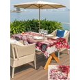 thumbnail image 4 of Outdoor Tablecloth with Umbrella Hole and Zipper, Valentine's Day Rectangle Table Cloth 52x70 Inch Waterproof Tablecloth, Love Tree Trucks Balloons Beige Romantic Picnic Table Cover for Patio Camping, 4 of 7