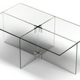 thumbnail image 5 of Evelyn&Zoe Gehry 24'' Wide Rectangular Coffee Table, Clear Glass, 5 of 5